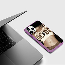 Чехол iPhone 11 Pro матовый AC/DC Girl, цвет: 3D-фиолетовый — фото 2