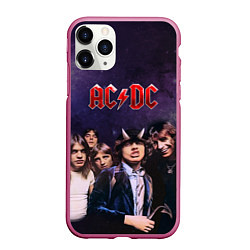 Чехол iPhone 11 Pro матовый AC/DC, цвет: 3D-малиновый