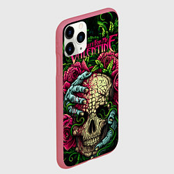 Чехол iPhone 11 Pro матовый BFMV: Roses Skull, цвет: 3D-малиновый — фото 2