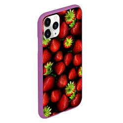 Чехол iPhone 11 Pro матовый Клубничка, цвет: 3D-фиолетовый — фото 2