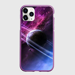 Чехол iPhone 11 Pro матовый Космос, цвет: 3D-фиолетовый