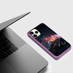 Чехол iPhone 11 Pro матовый Волк, цвет: 3D-фиолетовый — фото 2