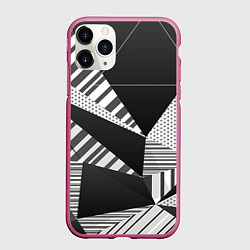Чехол iPhone 11 Pro матовый Геометрия, цвет: 3D-малиновый