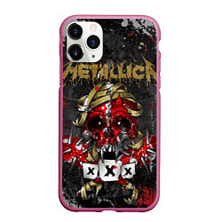 Чехол iPhone 11 Pro матовый Metallica XXX, цвет: 3D-малиновый