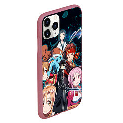 Чехол iPhone 11 Pro матовый Sword Art Online, цвет: 3D-малиновый — фото 2