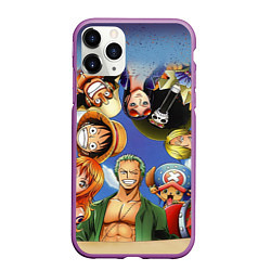 Чехол iPhone 11 Pro матовый One Piece, цвет: 3D-фиолетовый