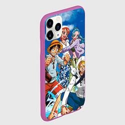 Чехол iPhone 11 Pro матовый One Piece, цвет: 3D-фиолетовый — фото 2