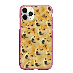 Чехол iPhone 11 Pro матовый Doge, цвет: 3D-малиновый