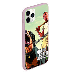 Чехол iPhone 11 Pro матовый GTA 5: Franklin Clinton, цвет: 3D-розовый — фото 2