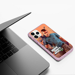 Чехол iPhone 11 Pro матовый GTA 5: Gangsta, цвет: 3D-розовый — фото 2
