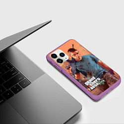 Чехол iPhone 11 Pro матовый GTA 5: Gangsta, цвет: 3D-фиолетовый — фото 2
