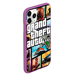 Чехол iPhone 11 Pro матовый GTA 5: City Stories, цвет: 3D-фиолетовый — фото 2