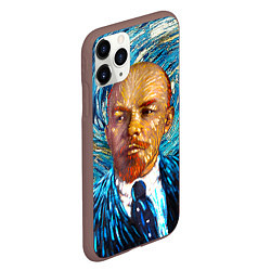 Чехол iPhone 11 Pro матовый Ленин Ван Гога, цвет: 3D-коричневый — фото 2