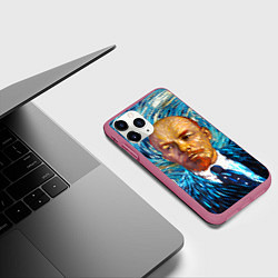 Чехол iPhone 11 Pro матовый Ленин Ван Гога, цвет: 3D-малиновый — фото 2