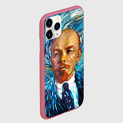 Чехол iPhone 11 Pro матовый Ленин Ван Гога, цвет: 3D-малиновый — фото 2
