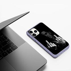 Чехол iPhone 11 Pro матовый Eminem Fuck, цвет: 3D-светло-сиреневый — фото 2