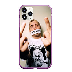 Чехол iPhone 11 Pro матовый Eminem: I am Rap, цвет: 3D-фиолетовый