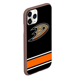 Чехол iPhone 11 Pro матовый Anaheim Ducks Selanne, цвет: 3D-коричневый — фото 2