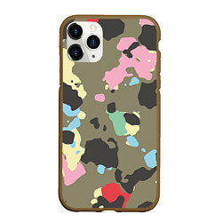 Чехол iPhone 11 Pro матовый Камуфляж: микс цветов, цвет: 3D-коричневый