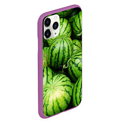 Чехол iPhone 11 Pro матовый Арбузы, цвет: 3D-фиолетовый — фото 2