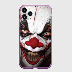 Чехол iPhone 11 Pro матовый Зомби клоун, цвет: 3D-фиолетовый