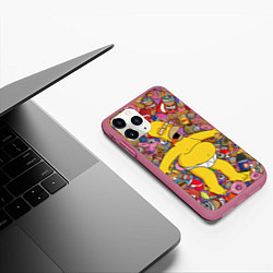 Чехол iPhone 11 Pro матовый Рай Гомера, цвет: 3D-малиновый — фото 2