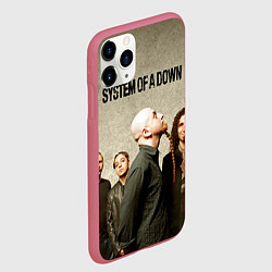 Чехол iPhone 11 Pro матовый System of a Down, цвет: 3D-малиновый — фото 2