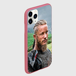 Чехол iPhone 11 Pro матовый Рагнар Лодброк, цвет: 3D-малиновый — фото 2