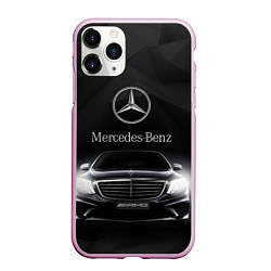 Чехол iPhone 11 Pro матовый Mercedes, цвет: 3D-розовый