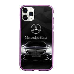 Чехол iPhone 11 Pro матовый Mercedes, цвет: 3D-фиолетовый