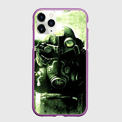 Чехол iPhone 11 Pro матовый Fallout Robot, цвет: 3D-фиолетовый
