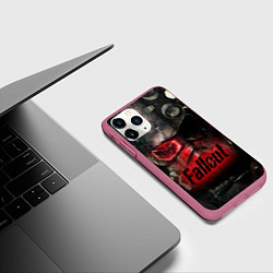 Чехол iPhone 11 Pro матовый Fallout Red, цвет: 3D-малиновый — фото 2