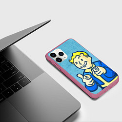 Чехол iPhone 11 Pro матовый Fallout: It's okey, цвет: 3D-малиновый — фото 2