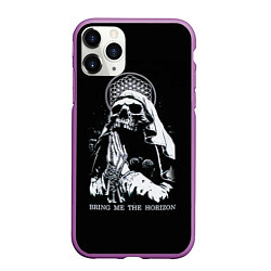 Чехол iPhone 11 Pro матовый BMTH: Skull Pray, цвет: 3D-фиолетовый