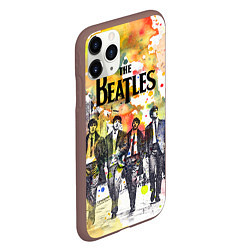 Чехол iPhone 11 Pro матовый The Beatles: Colour Spray, цвет: 3D-коричневый — фото 2