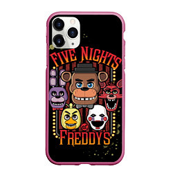 Чехол iPhone 11 Pro матовый Five Nights At Freddy's, цвет: 3D-малиновый