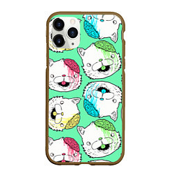 Чехол iPhone 11 Pro матовый Drop Dead: Kitty Heads, цвет: 3D-коричневый