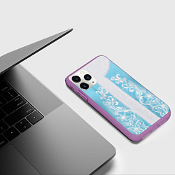 Чехол iPhone 11 Pro матовый Снегурочка, цвет: 3D-фиолетовый — фото 2