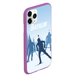 Чехол iPhone 11 Pro матовый Биатлон, цвет: 3D-фиолетовый — фото 2