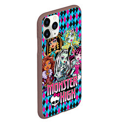 Чехол iPhone 11 Pro матовый Monster High, цвет: 3D-коричневый — фото 2