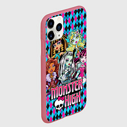 Чехол iPhone 11 Pro матовый Monster High, цвет: 3D-малиновый — фото 2