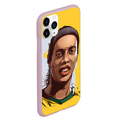 Чехол iPhone 11 Pro матовый Ronaldinho Art, цвет: 3D-розовый — фото 2