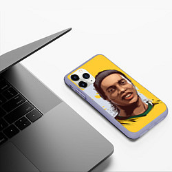 Чехол iPhone 11 Pro матовый Ronaldinho Art, цвет: 3D-светло-сиреневый — фото 2