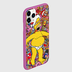 Чехол iPhone 11 Pro матовый Обжора Гомер, цвет: 3D-фиолетовый — фото 2