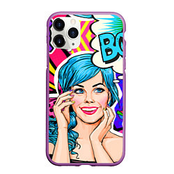 Чехол iPhone 11 Pro матовый Pop art, цвет: 3D-фиолетовый