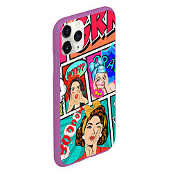 Чехол iPhone 11 Pro матовый POP ART, цвет: 3D-фиолетовый — фото 2