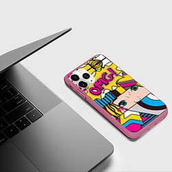 Чехол iPhone 11 Pro матовый POP ART, цвет: 3D-малиновый — фото 2