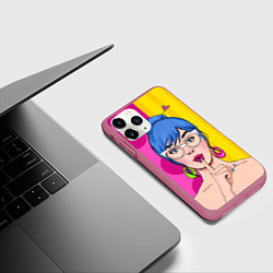 Чехол iPhone 11 Pro матовый POP ART, цвет: 3D-малиновый — фото 2