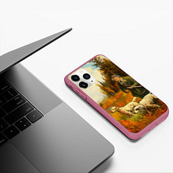 Чехол iPhone 11 Pro матовый Охота на утку, цвет: 3D-малиновый — фото 2