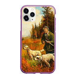 Чехол iPhone 11 Pro матовый Охота на утку, цвет: 3D-фиолетовый